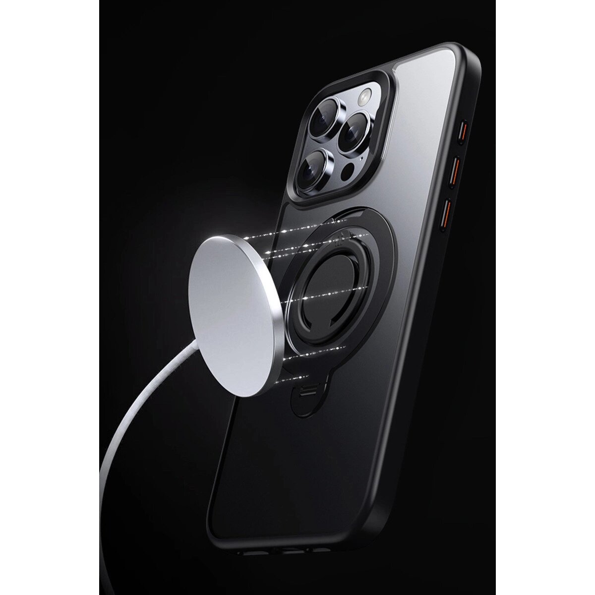 Joko İphone 15 Pro Max Avatar 360 Dönen Magsafe Kapak - Siyah