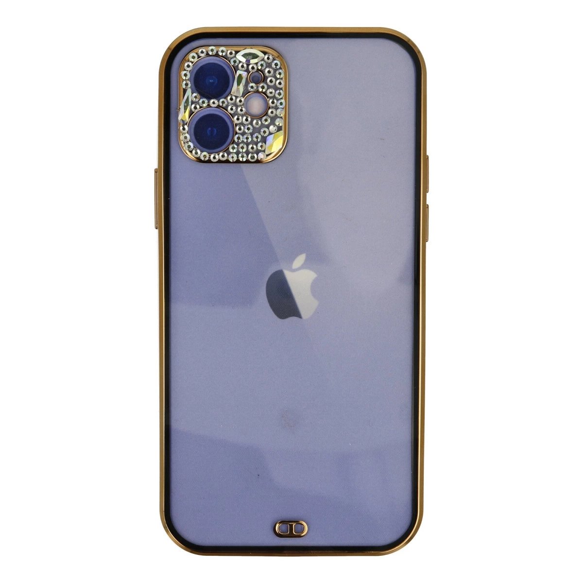İphone 12 Kılıf Liva Taşlı Silikon - Siyah