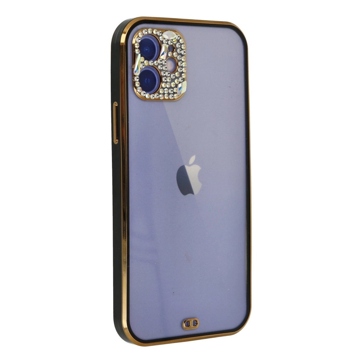 İphone 12 Kılıf Liva Taşlı Silikon - Siyah
