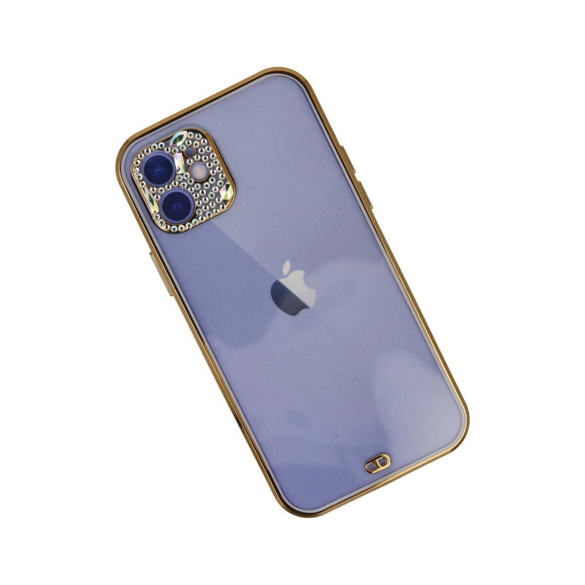 İphone 12 Kılıf Liva Taşlı Silikon - Mor İphone 12 Kılıf Liva Taşlı Silikon - Mor