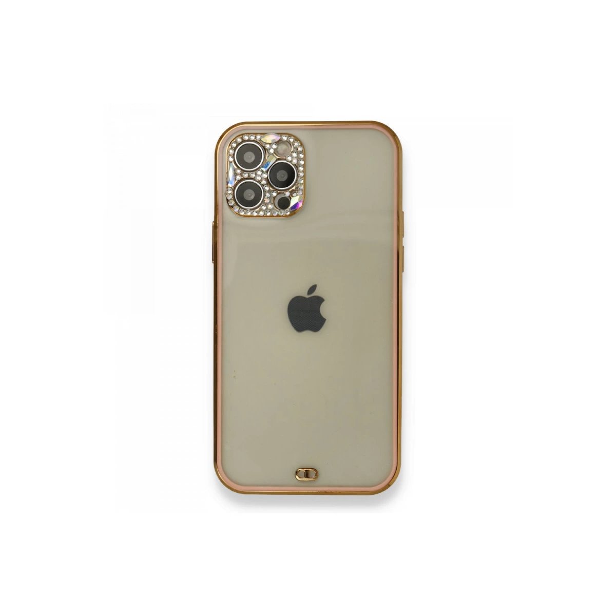 İphone 12 Pro Kılıf Liva Taşlı Silikon - Pembe İphone 12 Pro Kılıf Liva Taşlı Silikon - Pembe