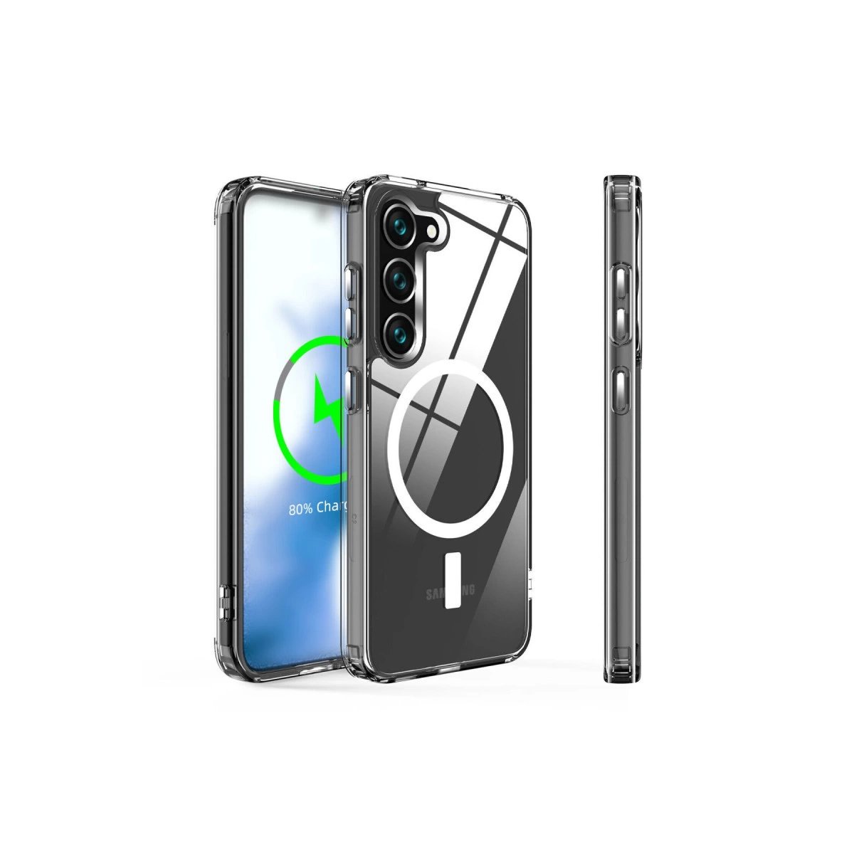 Samsung Galaxy S23 Kılıf Magneticsafe Şeffaf Silikon - Şeffaf Samsung Galaxy S23 Kılıf Magneticsafe Şeffaf Silikon - Şeffaf