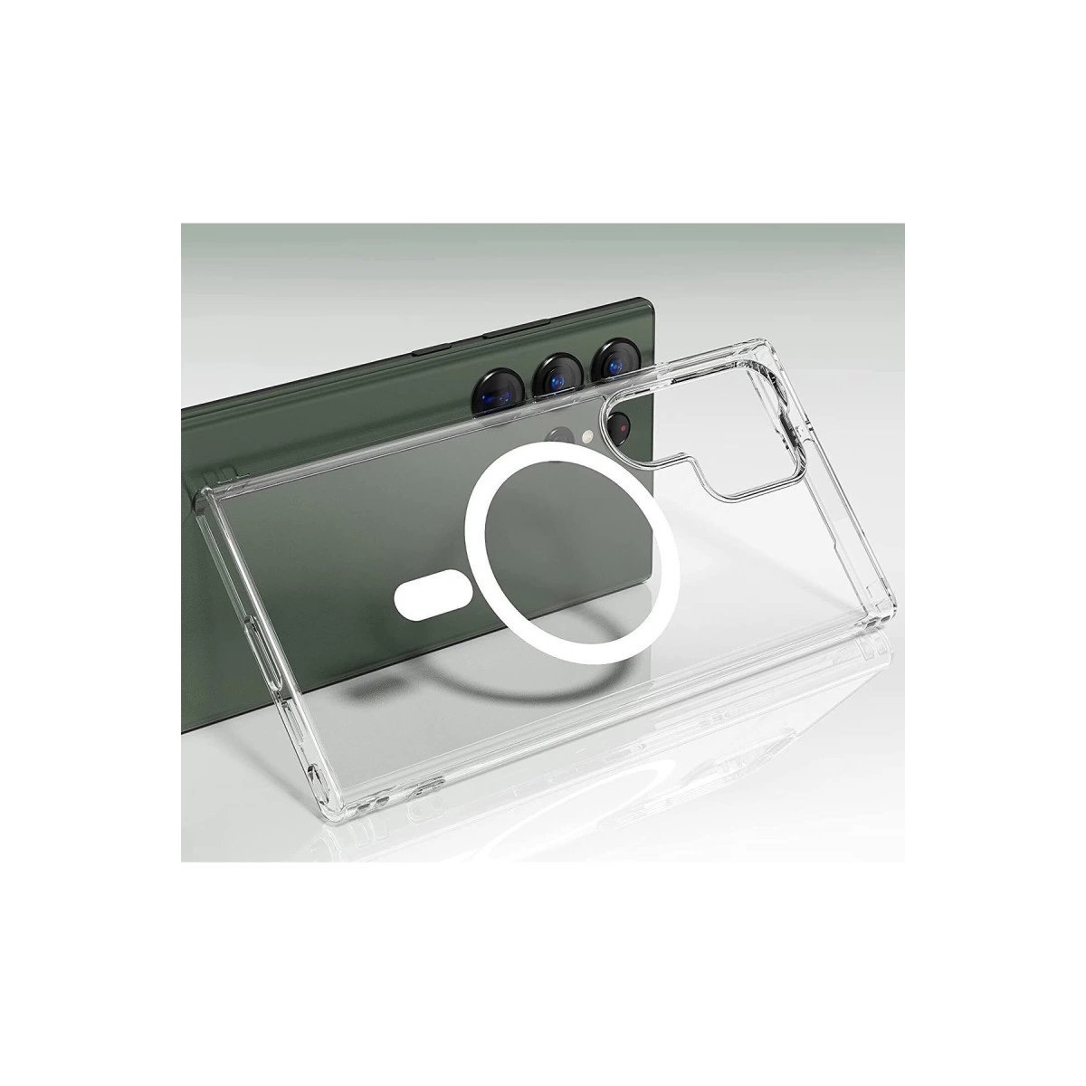 Samsung Galaxy S23 Ultra Kılıf Magneticsafe Şeffaf Silikon - Şeffaf Samsung Galaxy S23 Ultra Kılıf Magneticsafe Şeffaf Silikon - Şeffaf