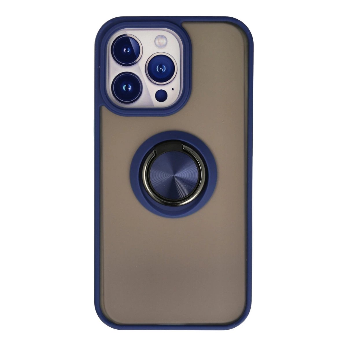 İphone 13 Pro Max Kılıf Montreal Yüzüklü Silikon Kapak - Lacivert