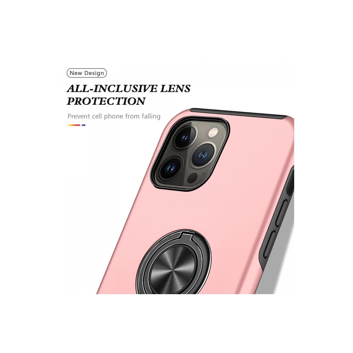 İphone 13 Pro Max Kılıf Elit Yüzüklü Kapak - Pembe İphone 13 Pro Max Kılıf Elit Yüzüklü Kapak - Pembe