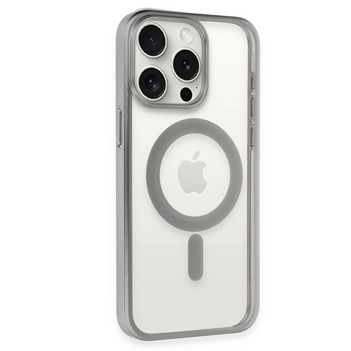 İphone 15 Pro Max Kılıf Erozi Magsafe Kapak - Gümüş İphone 15 Pro Max Kılıf Erozi Magsafe Kapak - Gümüş