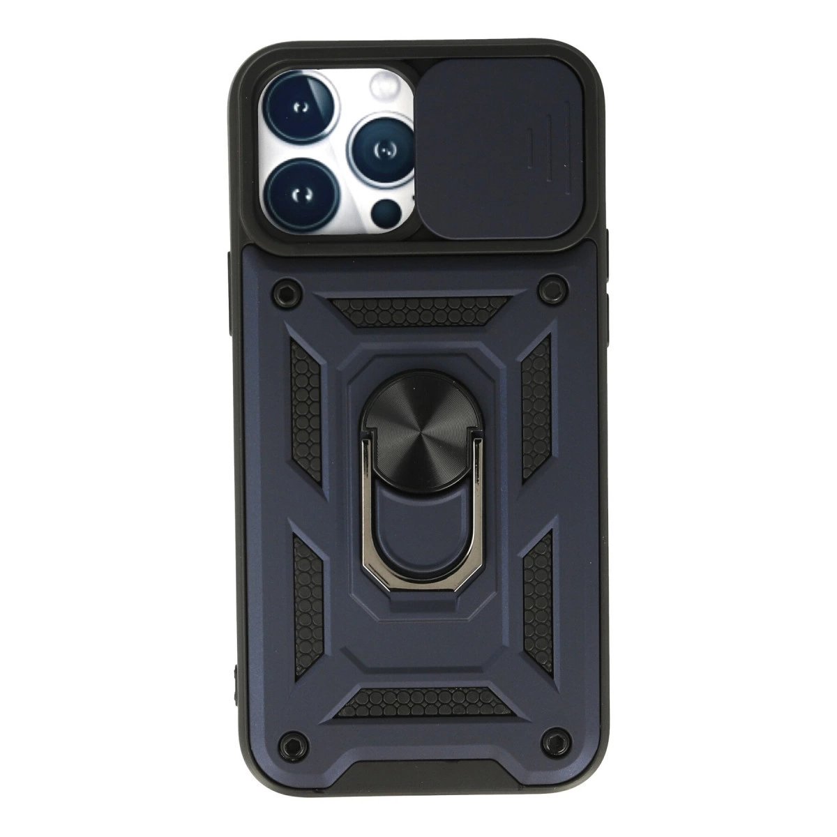 İphone 13 Pro Max Kılıf Pars Lens Yüzüklü Silikon - Lacivert