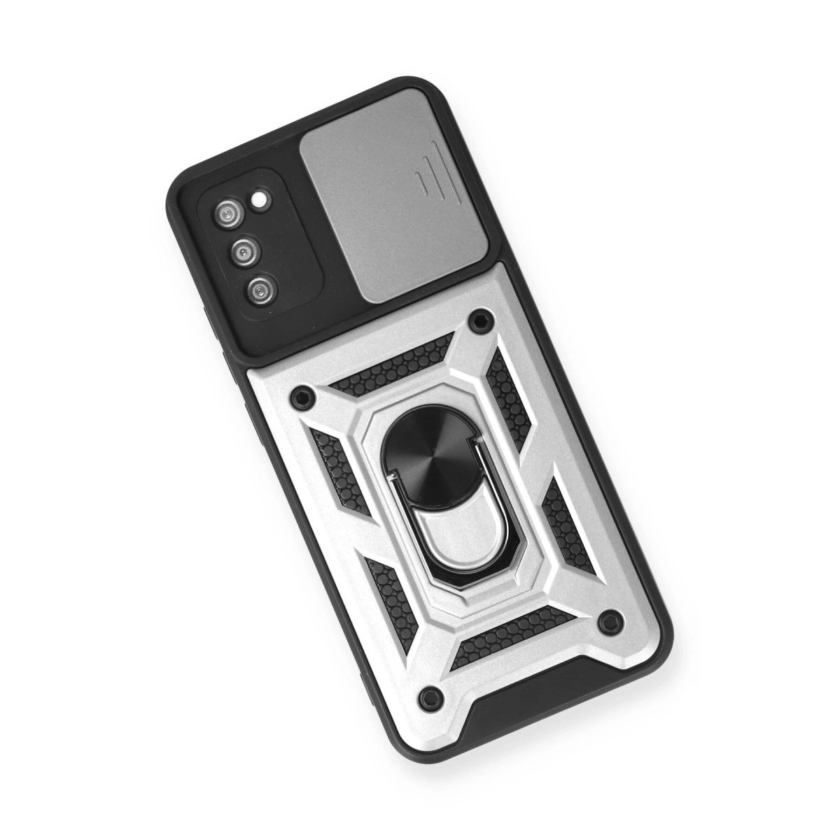 Samsung Galaxy A03s Kılıf Pars Lens Yüzüklü Silikon - Gümüş Samsung Galaxy A03s Kılıf Pars Lens Yüzüklü Silikon - Gümüş