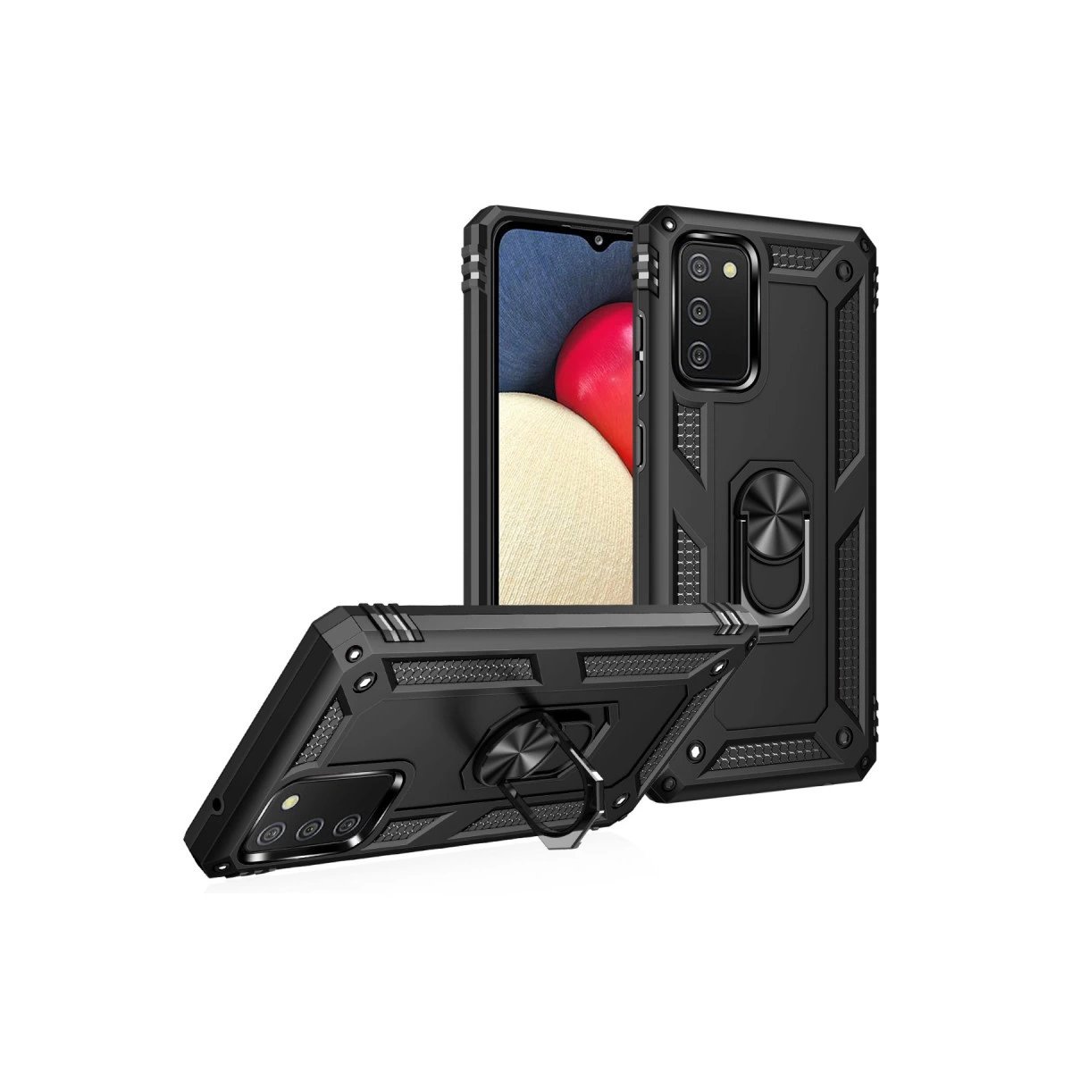 Samsung Galaxy A03s Kılıf Sofya Yüzüklü Silikon Kapak - Siyah Samsung Galaxy A03s Kılıf Sofya Yüzüklü Silikon Kapak - Siyah