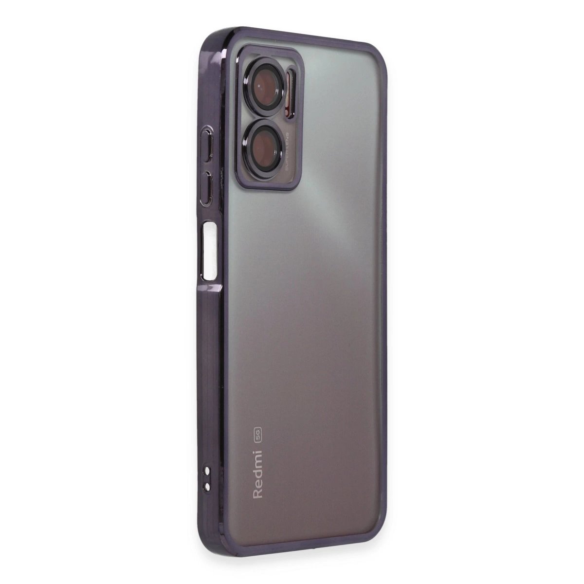 Xiaomi Redmi 10 5g Kılıf Razer Lensli Silikon - Mor Xiaomi Redmi 10 5g Kılıf Razer Lensli Silikon - Mor