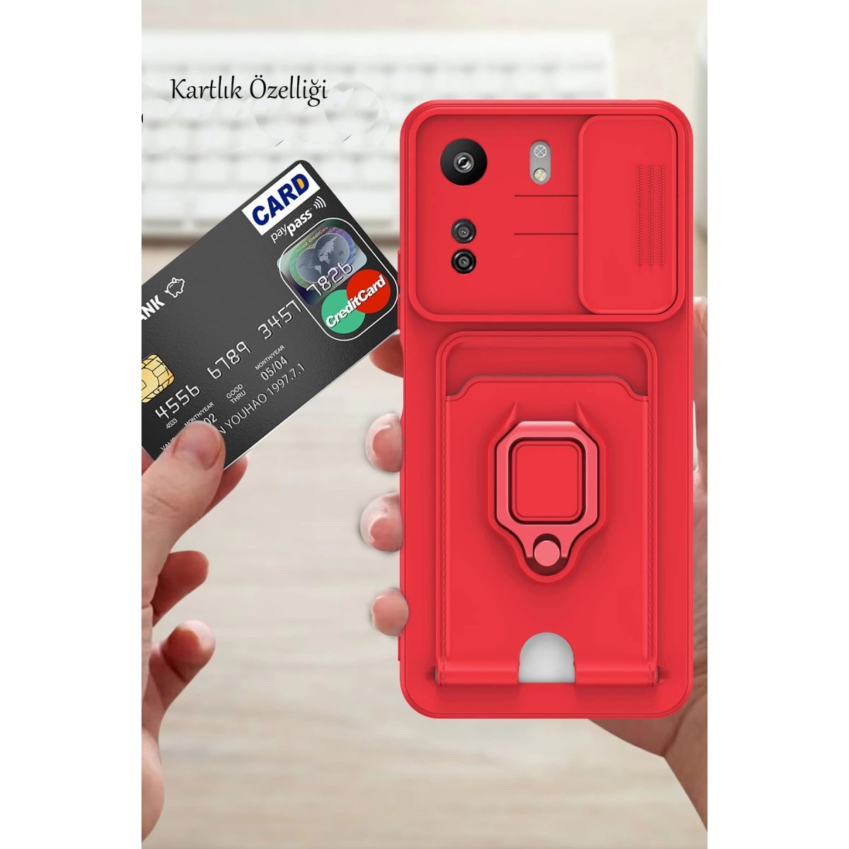 Xiaomi Redmi 13c Kılıf Zuma Kartvizitli Yüzüklü Silikon - Yeşil Xiaomi Redmi 13c Kılıf Zuma Kartvizitli Yüzüklü Silikon - Yeşil