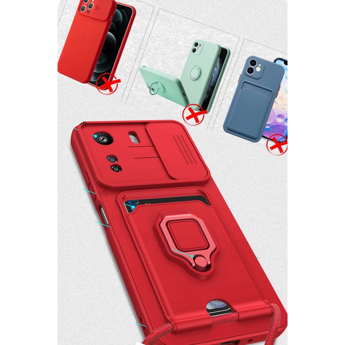 Xiaomi Redmi 13c Kılıf Zuma Kartvizitli Yüzüklü Silikon - Yeşil Xiaomi Redmi 13c Kılıf Zuma Kartvizitli Yüzüklü Silikon - Yeşil