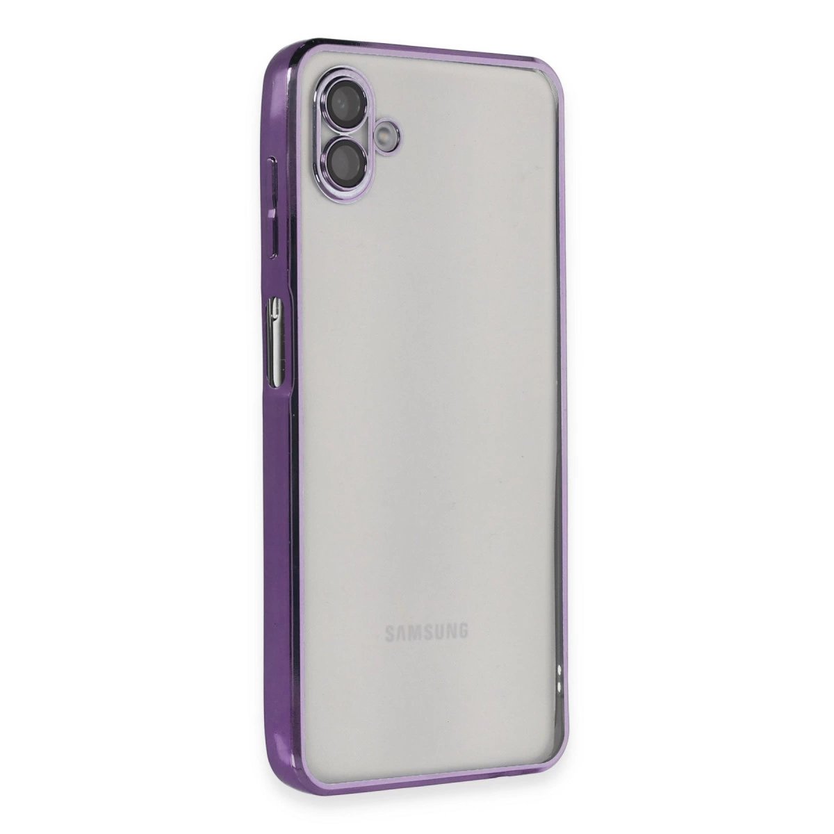 Samsung Galaxy A04 Kılıf Razer Lensli Silikon - Mor Samsung Galaxy A04 Kılıf Razer Lensli Silikon - Mor