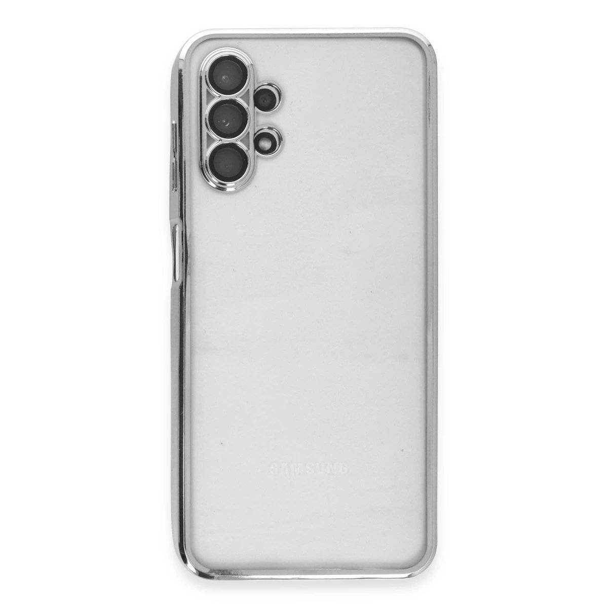 Samsung Galaxy A13 4g Kılıf Razer Lensli Silikon - Gümüş Samsung Galaxy A13 4g Kılıf Razer Lensli Silikon - Gümüş