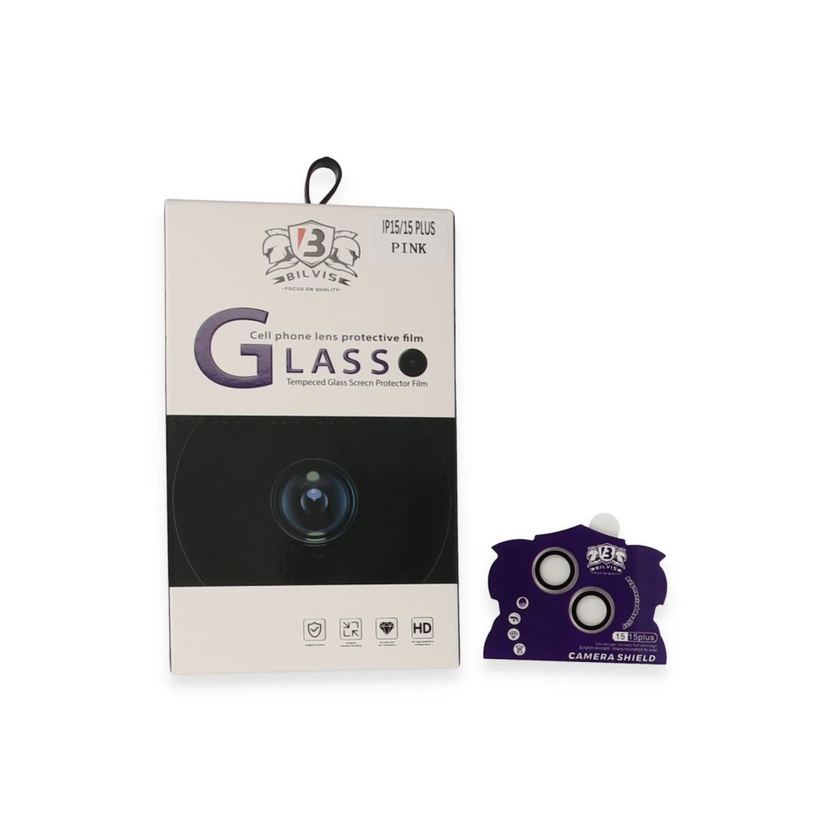 İphone 15 Bilvis Titan Kamera Lens - Pembe İphone 15 Bilvis Titan Kamera Lens - Pembe