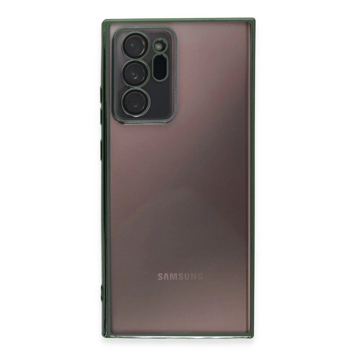 Samsung Galaxy Note 20 Ultra Kılıf Razer Lensli Silikon - Yeşil