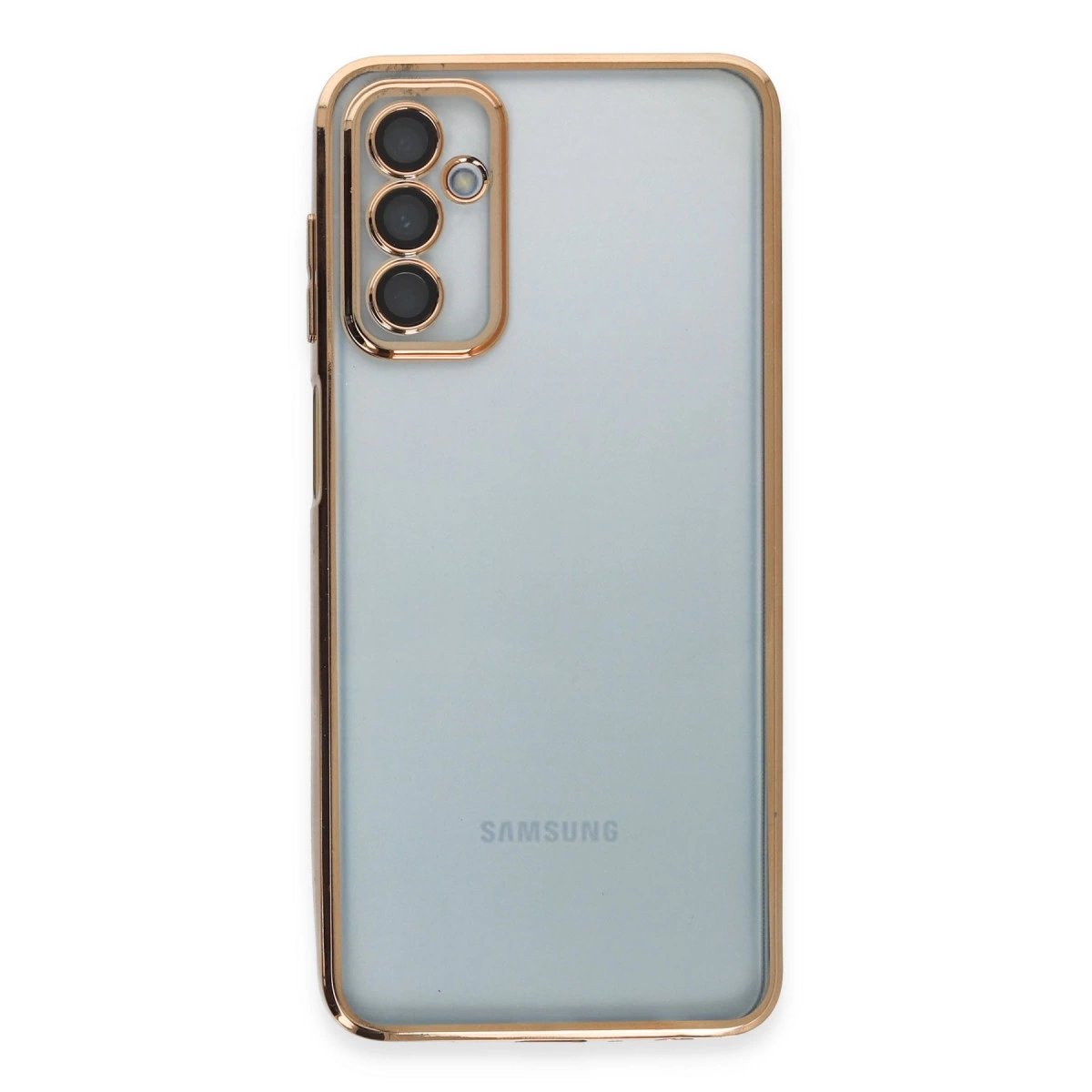 Samsung Galaxy M23 Kılıf Razer Lensli Silikon - Gold Samsung Galaxy M23 Kılıf Razer Lensli Silikon - Gold