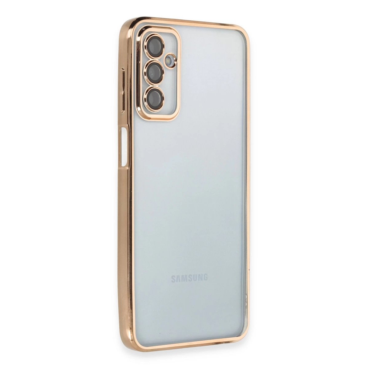 Samsung Galaxy M23 Kılıf Razer Lensli Silikon - Gold Samsung Galaxy M23 Kılıf Razer Lensli Silikon - Gold