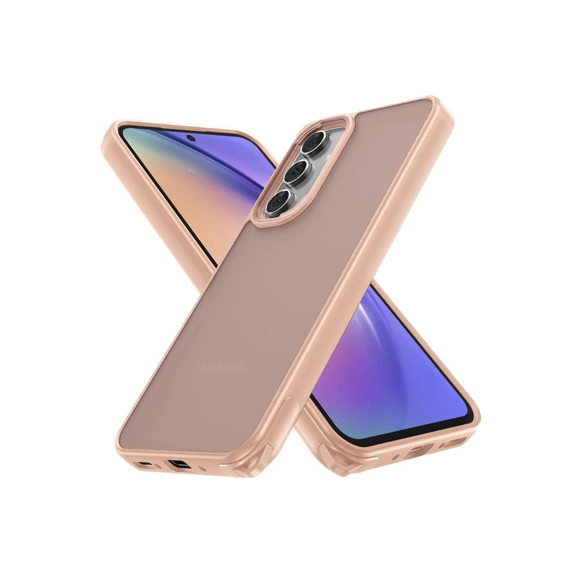 Samsung Galaxy A05s Kılıf Elegant Kapak - Pudra Samsung Galaxy A05s Kılıf Elegant Kapak - Pudra