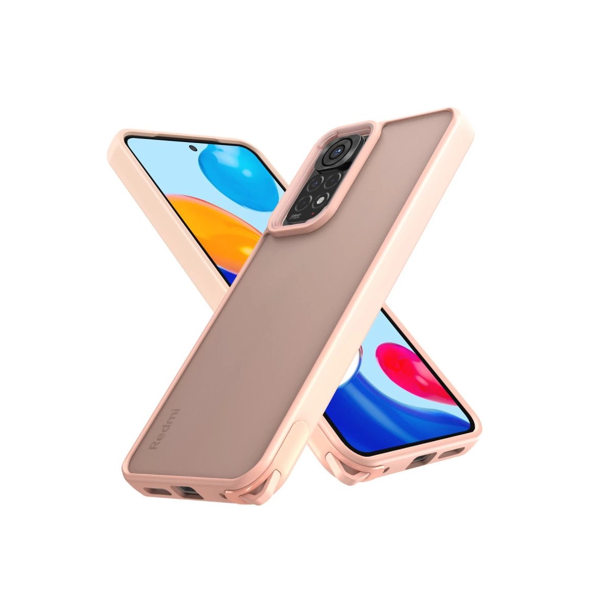 Xiaomi Redmi Note 11 Kılıf Elegant Kapak - Pudra