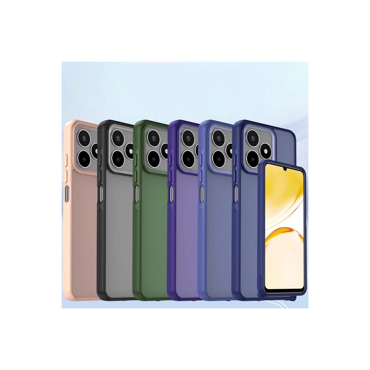 Realme C53 Kılıf Elegant Kapak - Titan Gri Realme C53 Kılıf Elegant Kapak - Titan Gri