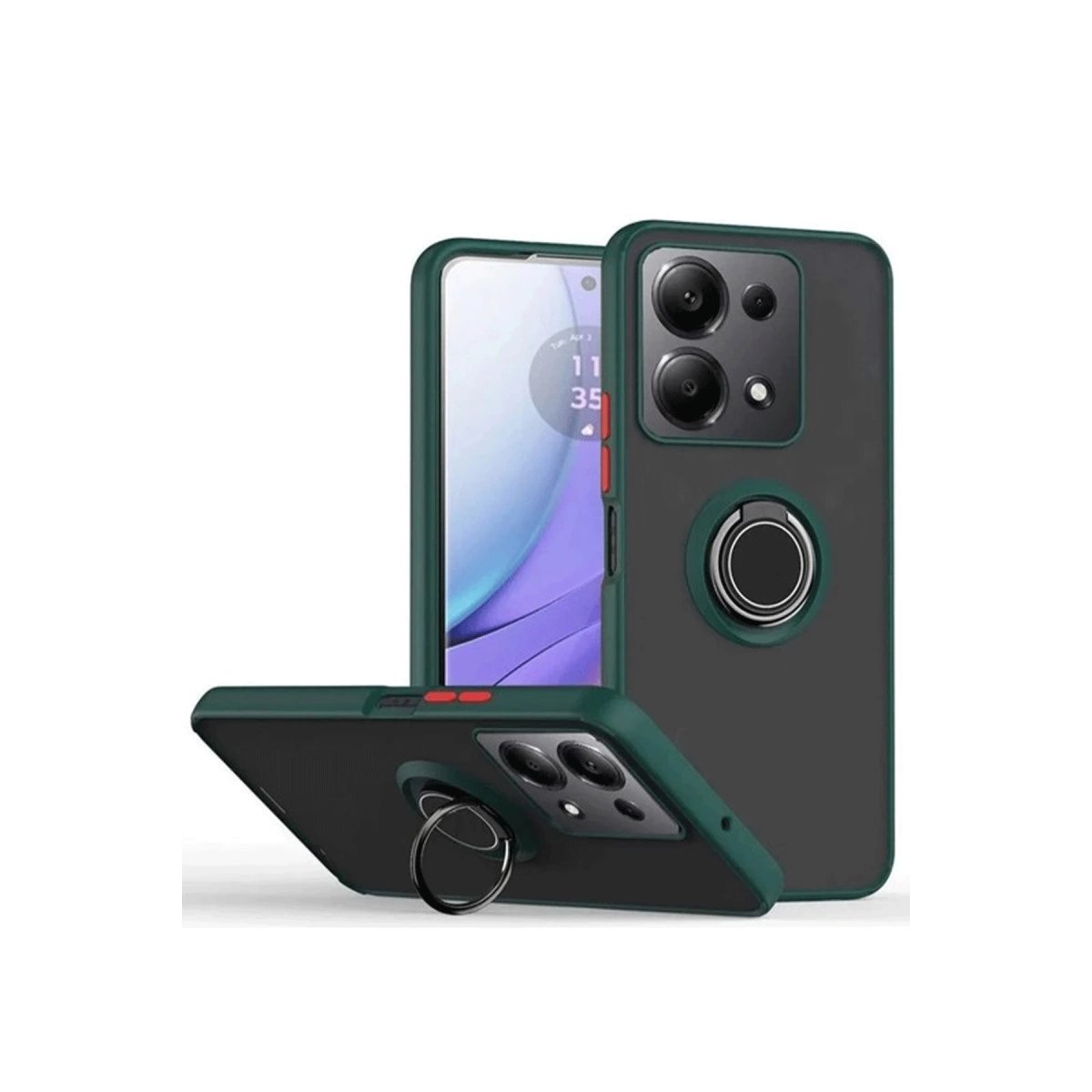 Xiaomi Redmi Note 13 Pro 5g Kılıf Montreal Yüzüklü Silikon Kapak - Yeşil Xiaomi Redmi Note 13 Pro 5g Kılıf Montreal Yüzüklü Silikon Kapak - Yeşil