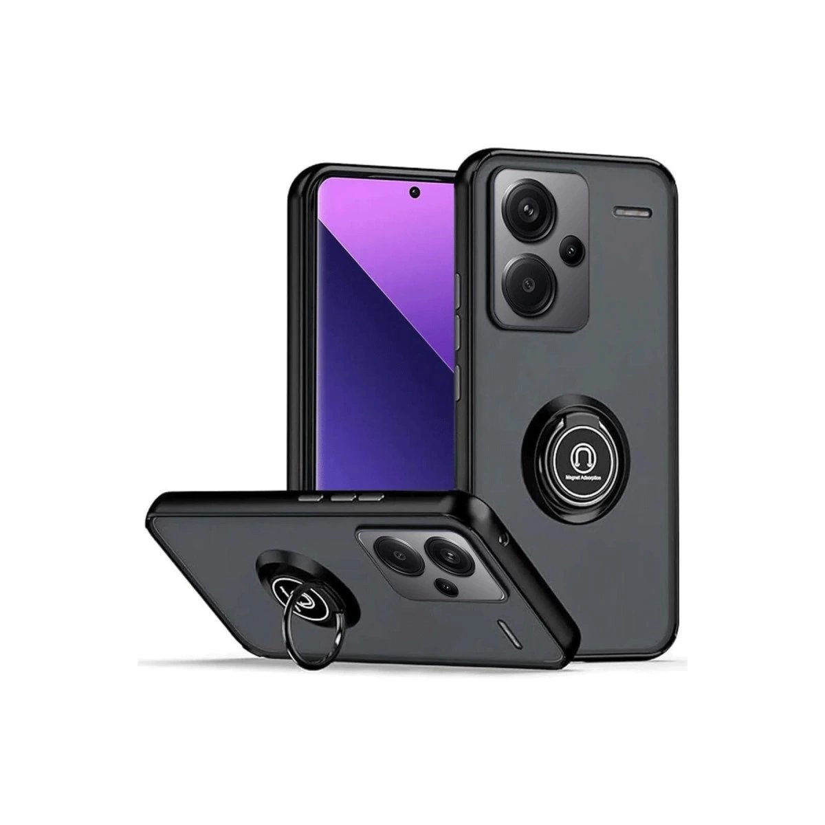 Xiaomi Redmi Note 13 Pro Plus Kılıf Montreal Yüzüklü Silikon Kapak - Siyah Xiaomi Redmi Note 13 Pro Plus Kılıf Montreal Yüzüklü Silikon Kapak - Siyah