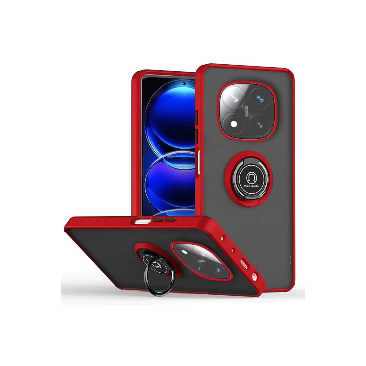 Xiaomi Redmi Note 14 Pro 5g Kılıf Montreal Yüzüklü Silikon Kapak - Kırmızı Xiaomi Redmi Note 14 Pro 5g Kılıf Montreal Yüzüklü Silikon Kapak - Kırmızı