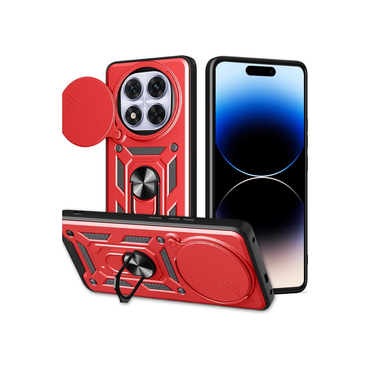 Xiaomi Redmi Note 14 Pro Plus Kılıf Pars Lens Yüzüklü Silikon - Kırmızı Xiaomi Redmi Note 14 Pro Plus Kılıf Pars Lens Yüzüklü Silikon - Kırmızı