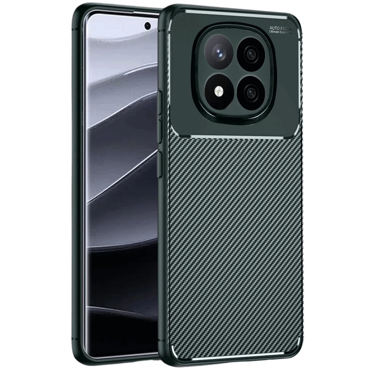 Xiaomi Redmi Note 14 Pro 5g Kılıf Auto Focus Karbon Kapak - Koyu Yeşil Xiaomi Redmi Note 14 Pro 5g Kılıf Auto Focus Karbon Kapak - Koyu Yeşil