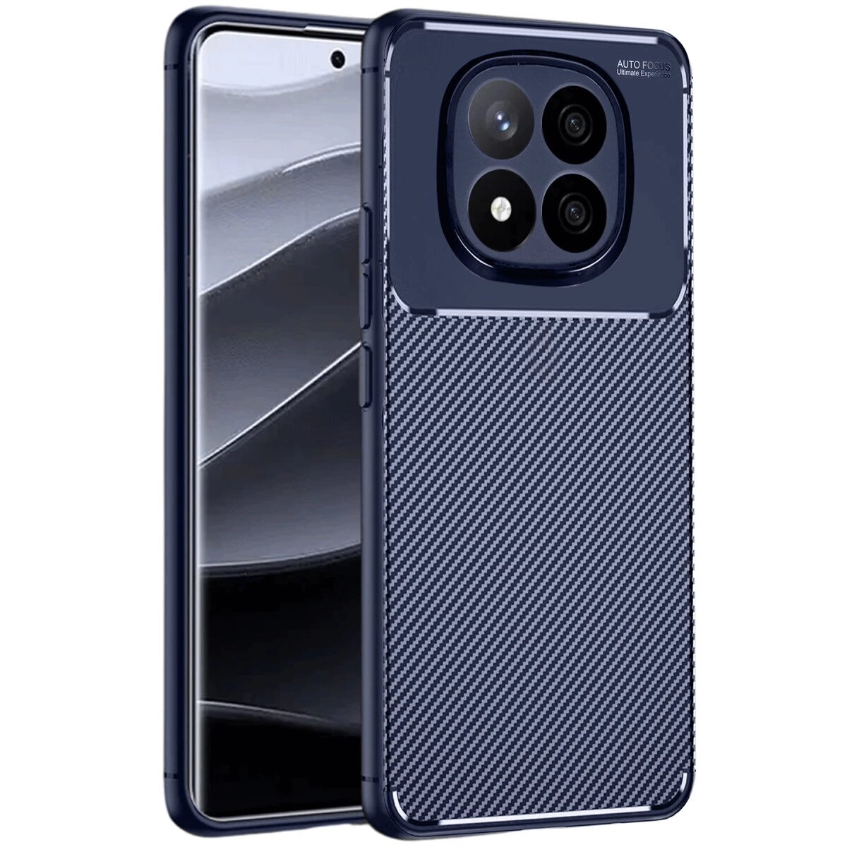 Xiaomi Redmi Note 14 Pro Plus Kılıf Auto Focus Karbon Kapak - Lacivert Xiaomi Redmi Note 14 Pro Plus Kılıf Auto Focus Karbon Kapak - Lacivert