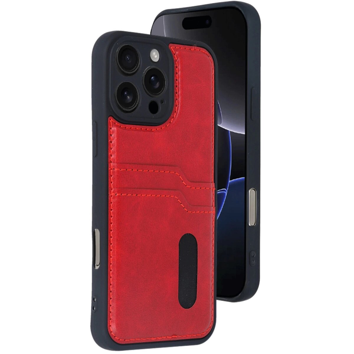 İphone 16 Pro Kılıf Sara Kartvizitli Deri Kılıf - Kırmızı İphone 16 Pro Kılıf Sara Kartvizitli Deri Kılıf - Kırmızı