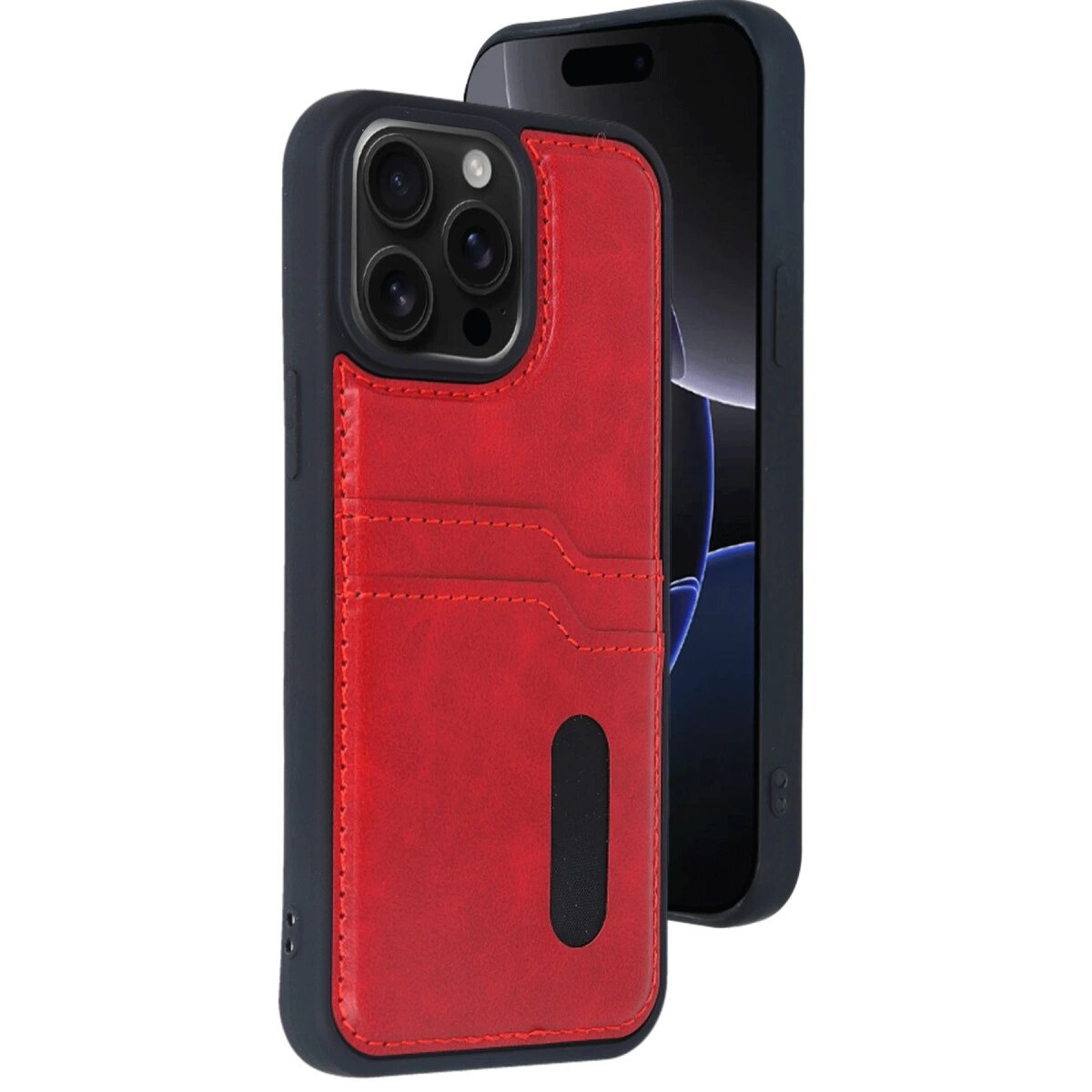 İphone 15 Pro Max Kılıf Sara Kartvizitli Deri Kılıf - Kırmızı İphone 15 Pro Max Kılıf Sara Kartvizitli Deri Kılıf - Kırmızı