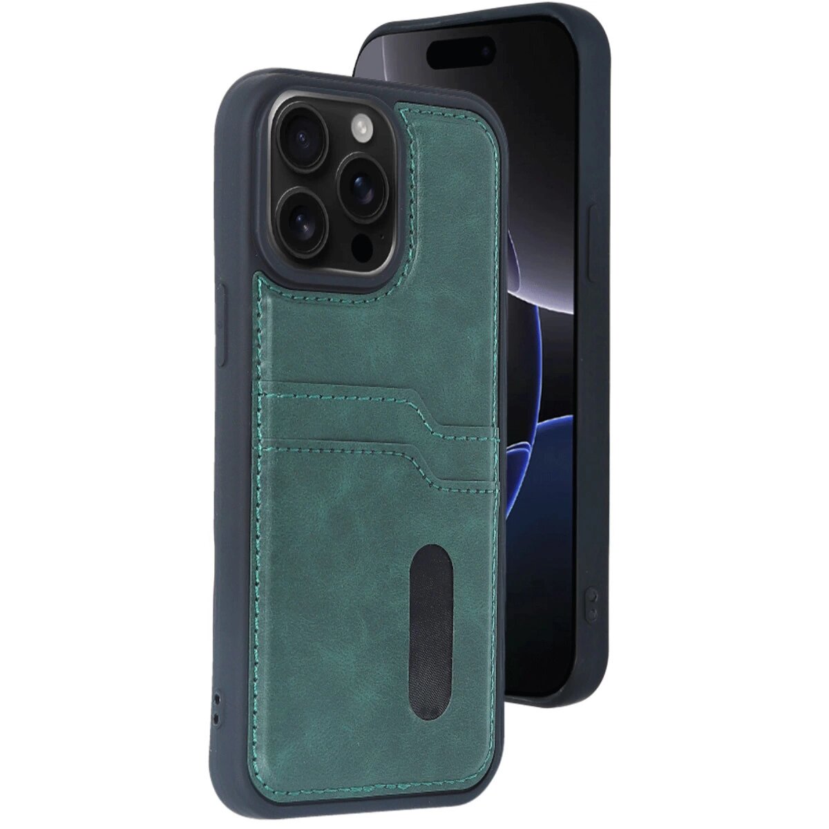 İphone 15 Pro Max Kılıf Sara Kartvizitli Deri Kılıf - Koyu Yeşil İphone 15 Pro Max Kılıf Sara Kartvizitli Deri Kılıf - Koyu Yeşil