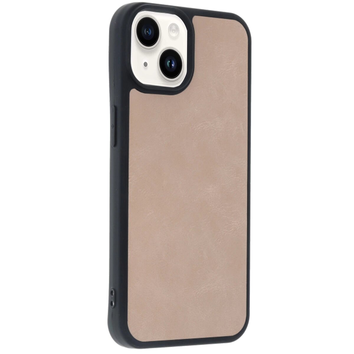 İphone 14 Kılıf Aras Deri Kapak - Pudra