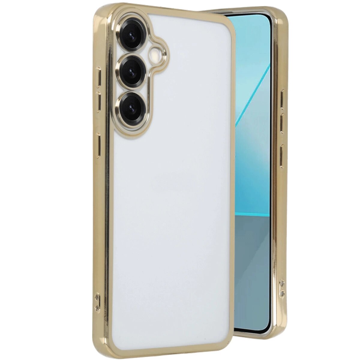 Samsung Galaxy S25 Plus Kılıf Razer Lensli Silikon - Gold Samsung Galaxy S25 Plus Kılıf Razer Lensli Silikon - Gold