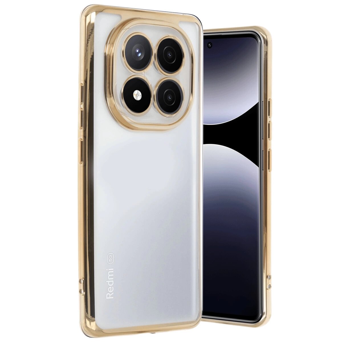 Xiaomi Redmi Note 14 Pro 4g Kılıf Razer Lensli Silikon - Gold Xiaomi Redmi Note 14 Pro 4g Kılıf Razer Lensli Silikon - Gold