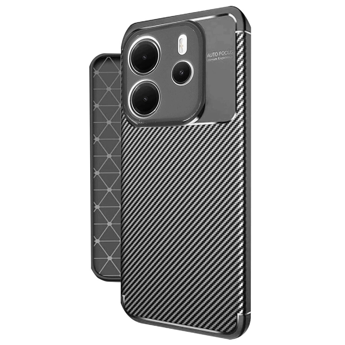 Xiaomi Redmi Note 14 4g Kılıf Auto Focus Karbon Kapak - Siyah Xiaomi Redmi Note 14 4g Kılıf Auto Focus Karbon Kapak - Siyah