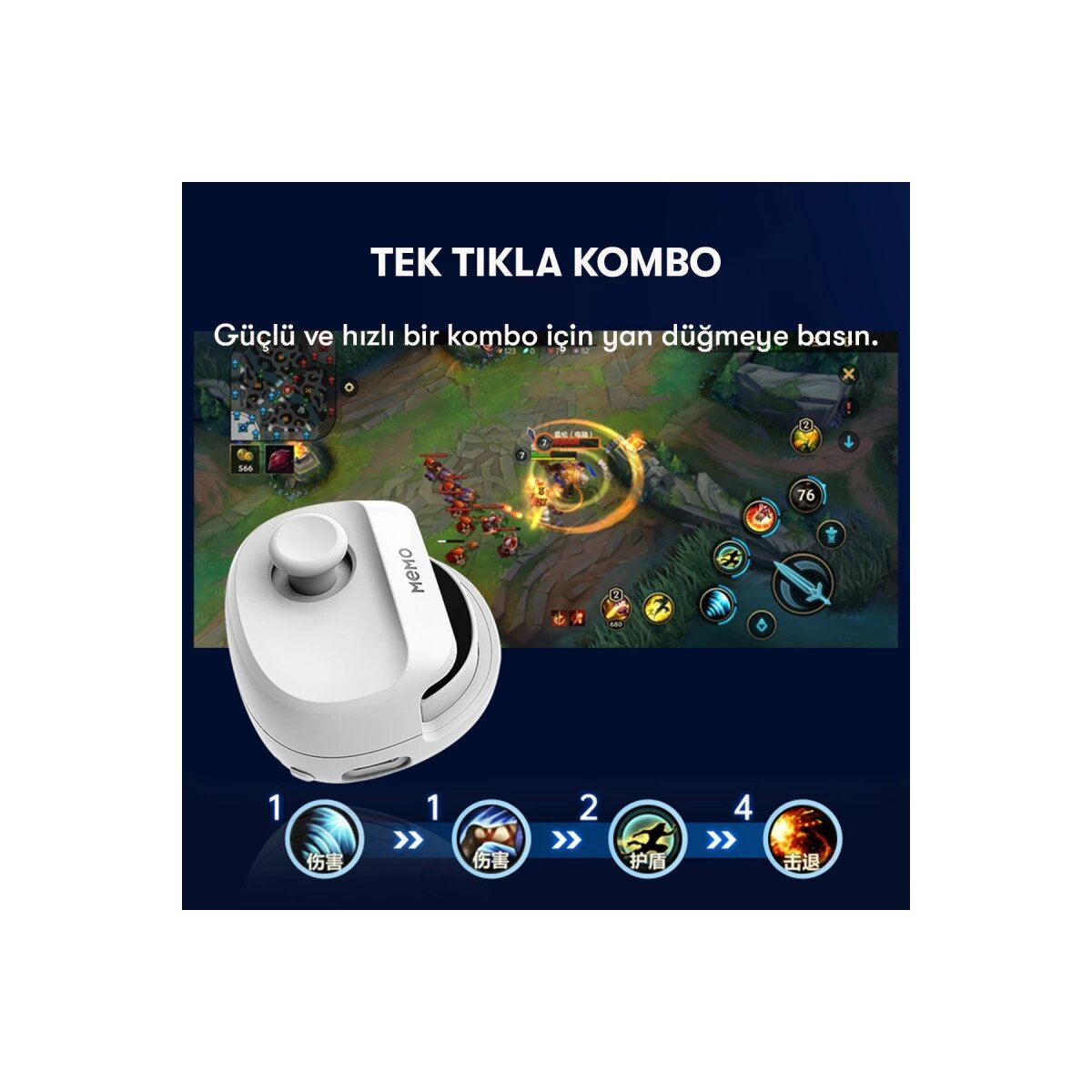 Memo Mb01 Oyun Tuşu - Beyaz Memo Mb01 Oyun Tuşu - Beyaz