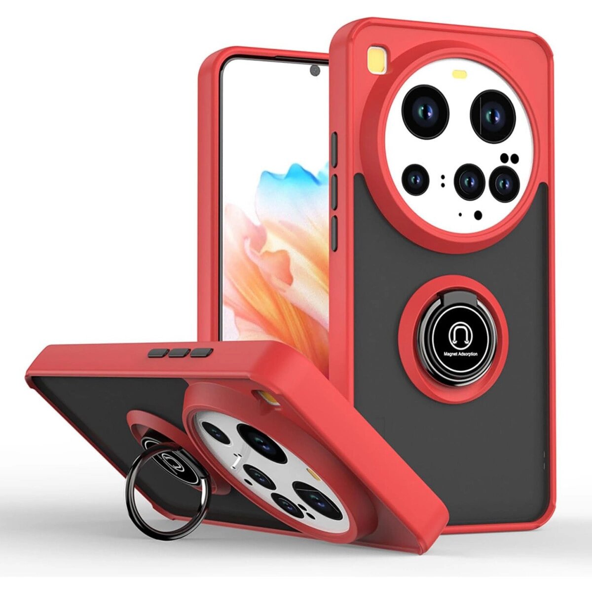 Xiaomi Mi 15 Ultra Kılıf Montreal Yüzüklü Silikon Kapak - Kırmızı Xiaomi Mi 15 Ultra Kılıf Montreal Yüzüklü Silikon Kapak - Kırmızı