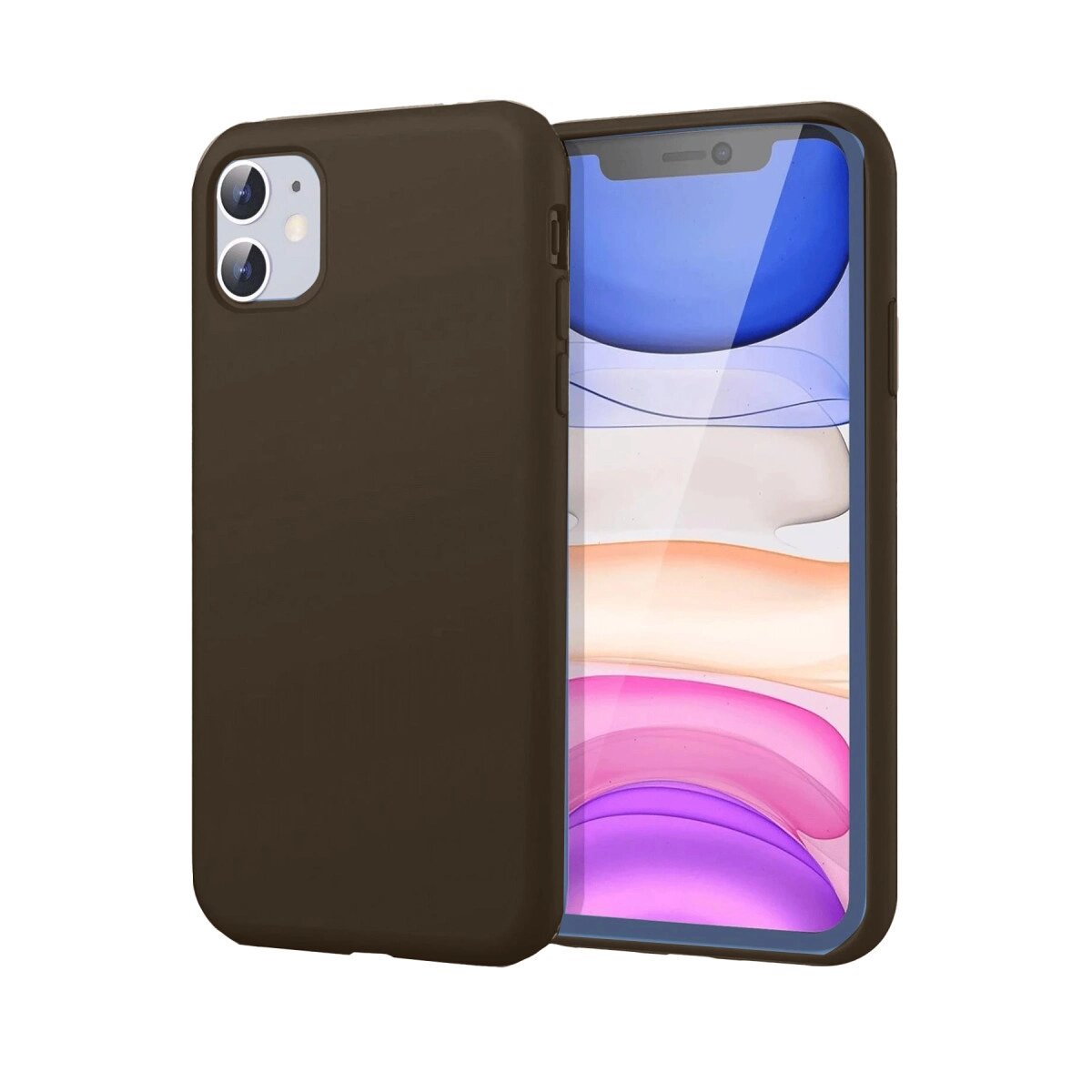 İphone 11 Kılıf First Silikon - Kahverengi