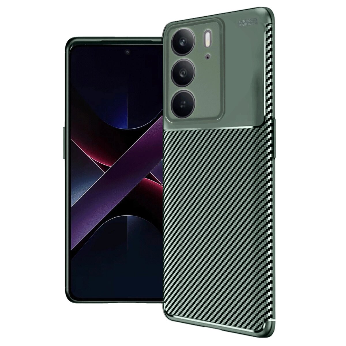 Realme C75 4g Auto Focus Karbon Kapak - Koyu Yeşil Realme C75 4g Auto Focus Karbon Kapak - Koyu Yeşil