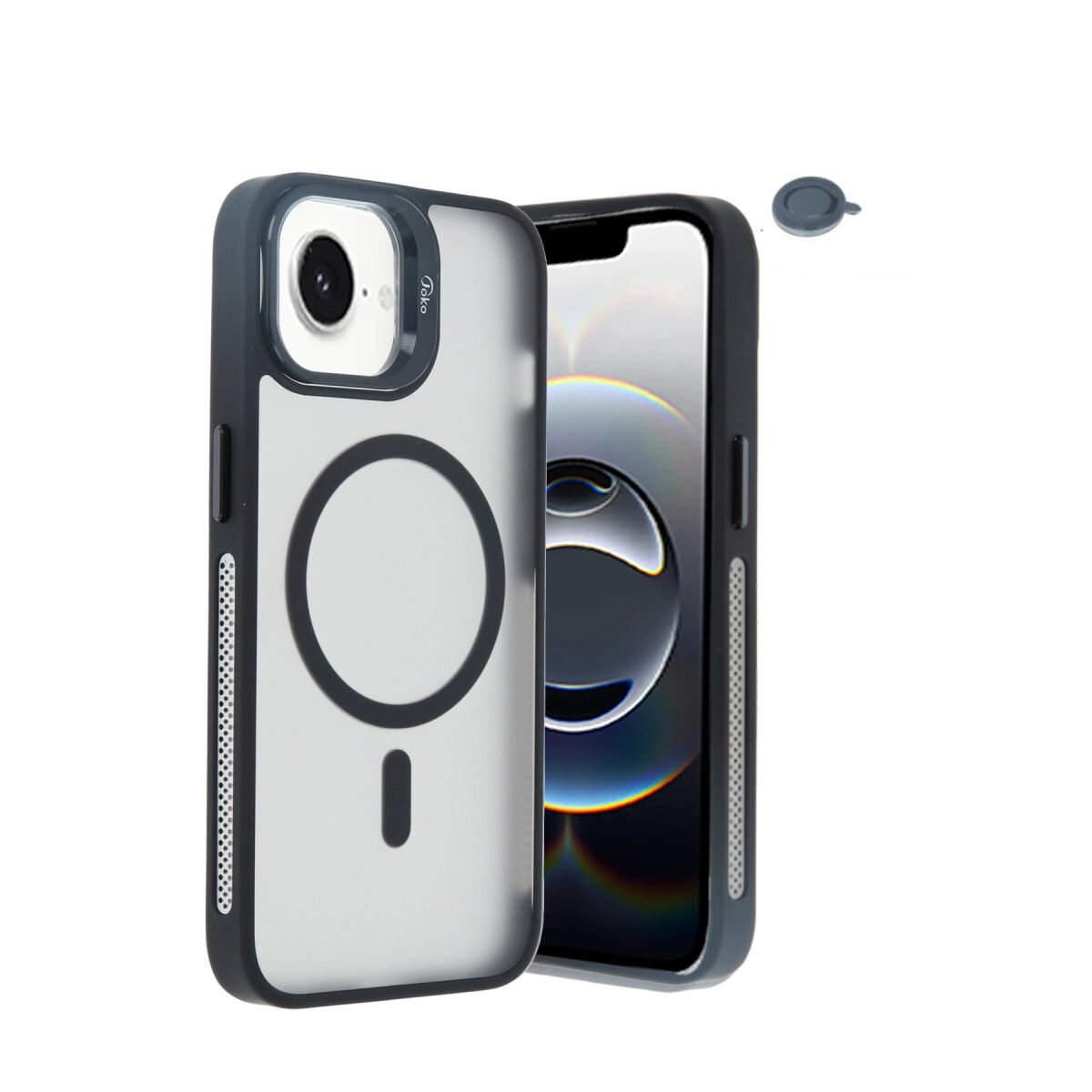 Joko İphone 16e Flet Lens Magsafe Kapak - Siyah Joko İphone 16e Flet Lens Magsafe Kapak - Siyah
