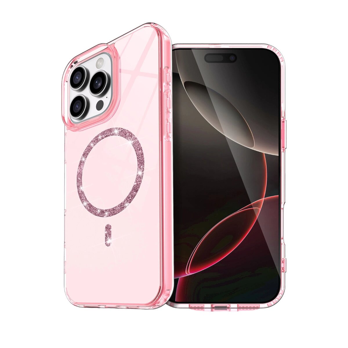 Apple İphone 16 Pro Max Live Diamond Magsafe Kapak - Pembe Apple İphone 16 Pro Max Live Diamond Magsafe Kapak - Pembe