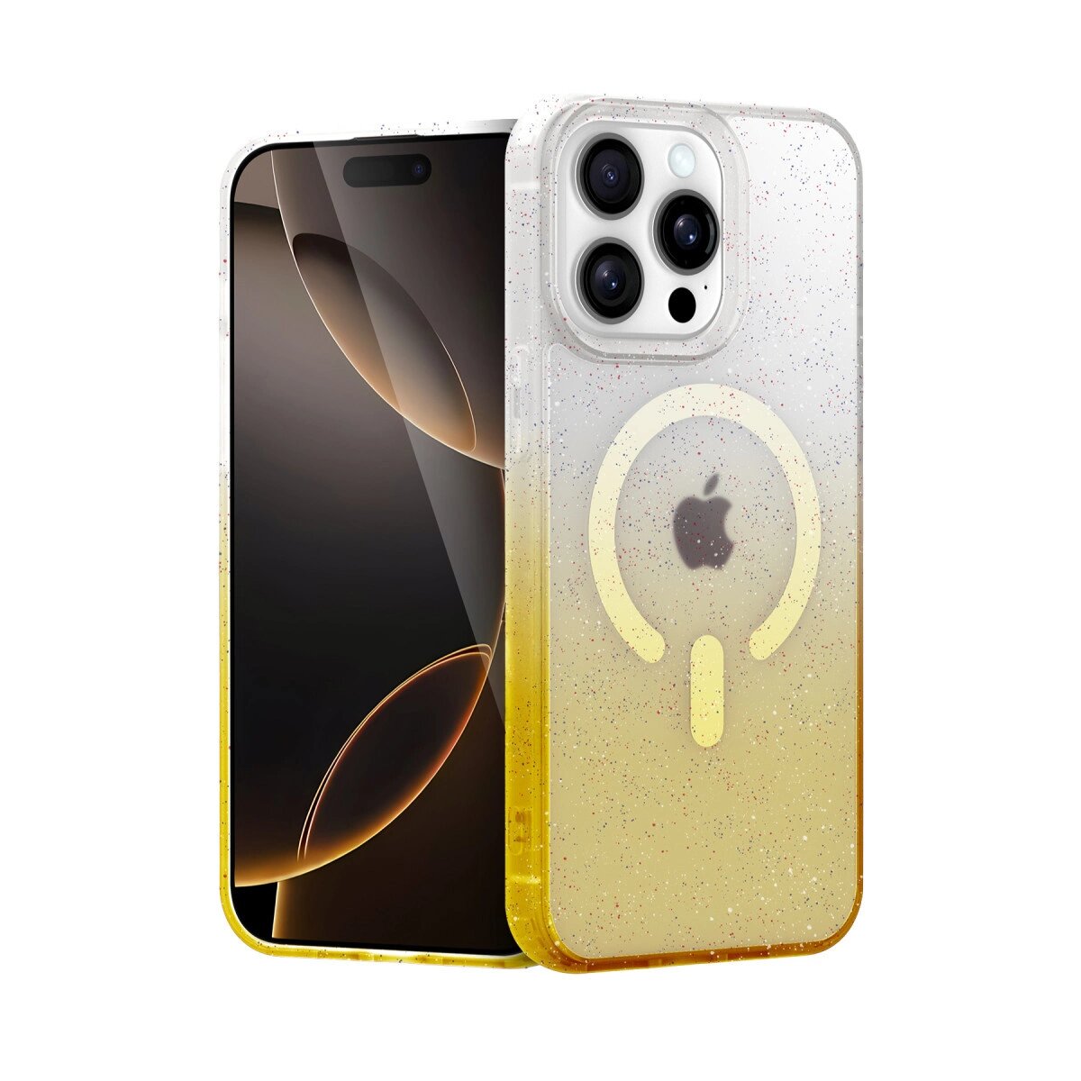 Apple İphone 14 Pro Max Pummel Shiny Magsafe Kapak - Gold Apple İphone 14 Pro Max Pummel Shiny Magsafe Kapak - Gold