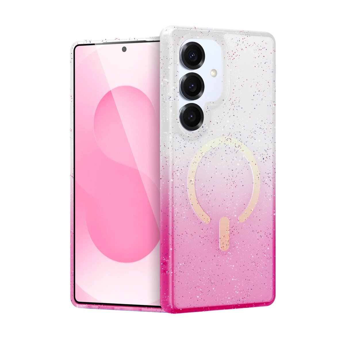 Samsung Galaxy S25 Plus Pummel Shiny Magsafe Kapak - Pembe Samsung Galaxy S25 Plus Pummel Shiny Magsafe Kapak - Pembe