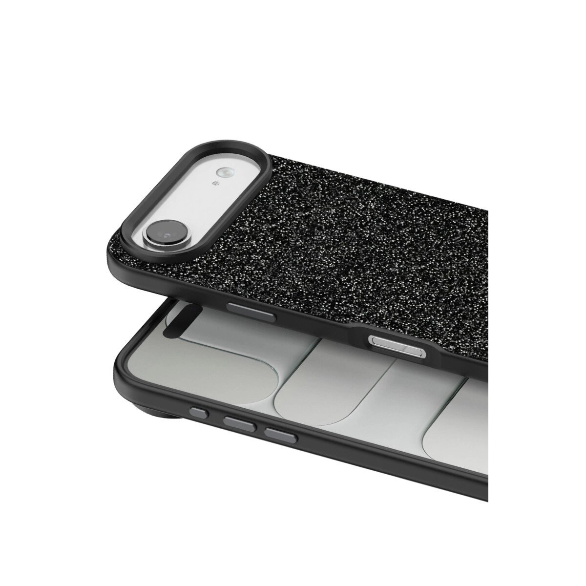 Onegif Apple İphone 17 Air Bright Simli Kapak - Siyah