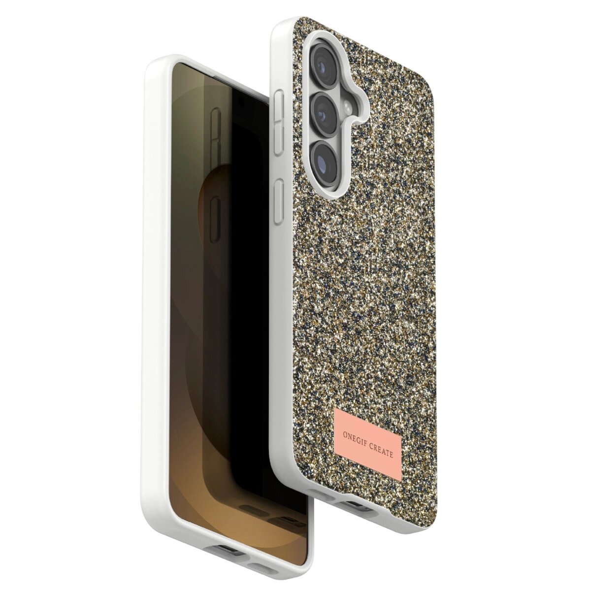 Onegif Samsung Galaxy S26 Bright Simli Kapak - Gold