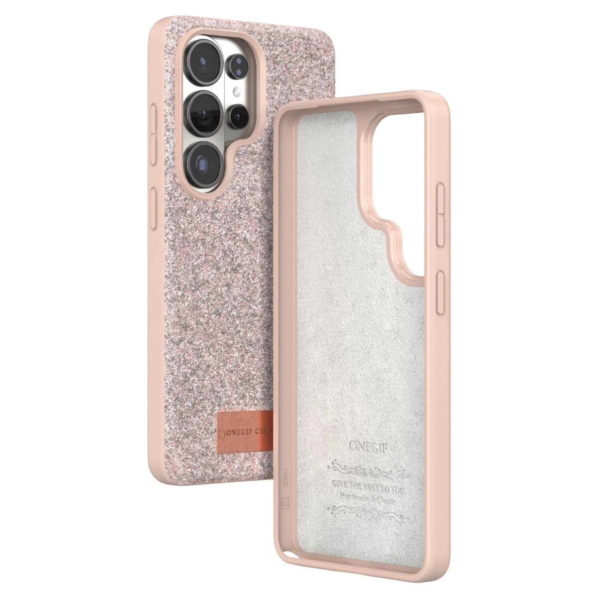 Onegif Samsung Galaxy S26 Ultra Bright Simli Kapak - Pembe Onegif Samsung Galaxy S26 Ultra Bright Simli Kapak - Pembe
