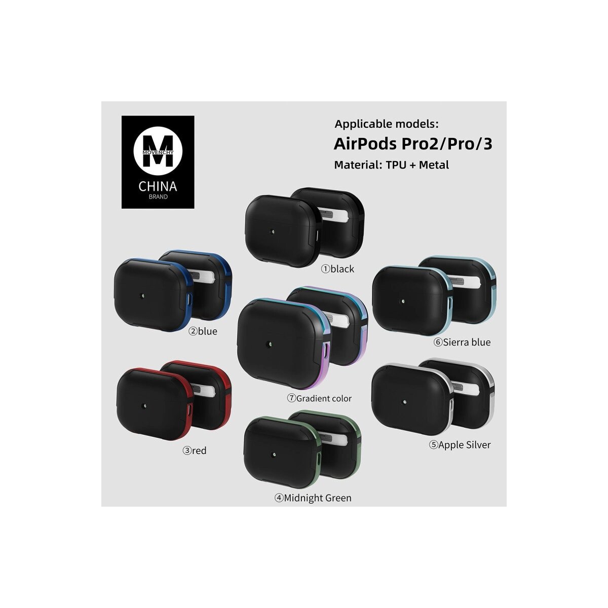 Airpods 3 (3.nesil) Mo-a8 Armor Kılıf - Siyah